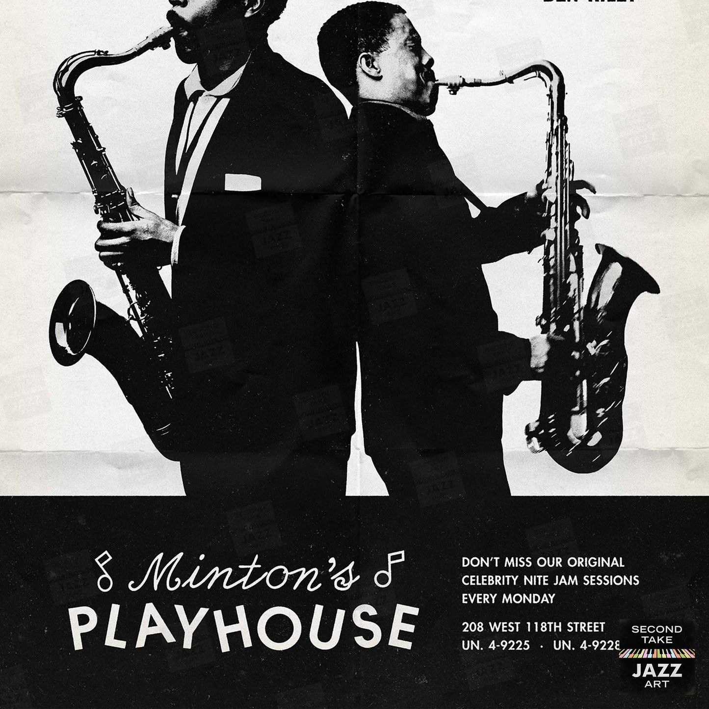 Eddie "Lockjaw" Davis - Johnny Griffin jazz poster - At Minton's Playhouse - 1961