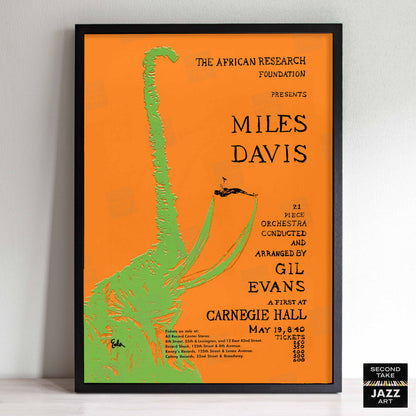 Miles Davis - Gil Evans jazz poster - At Carnegie Hall - 1961