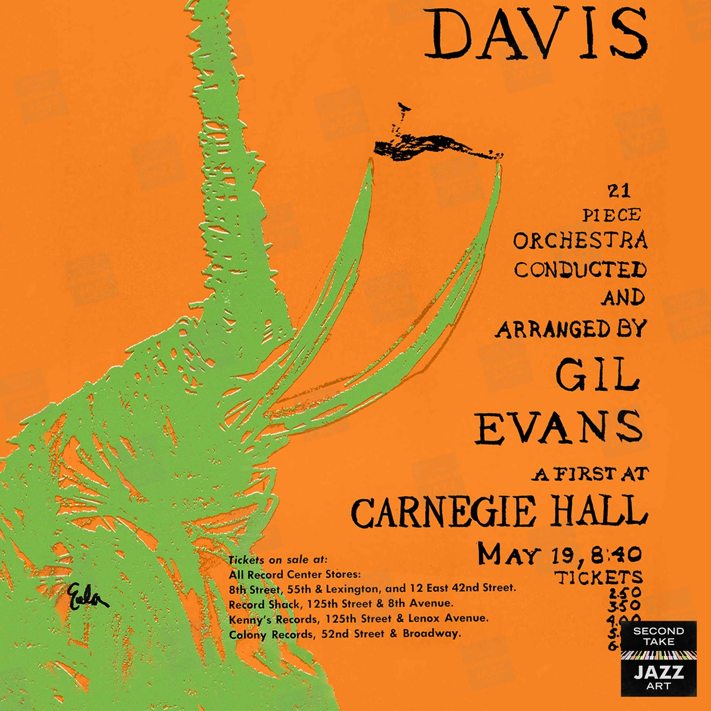 Miles Davis - Gil Evans jazz poster - At Carnegie Hall - 1961