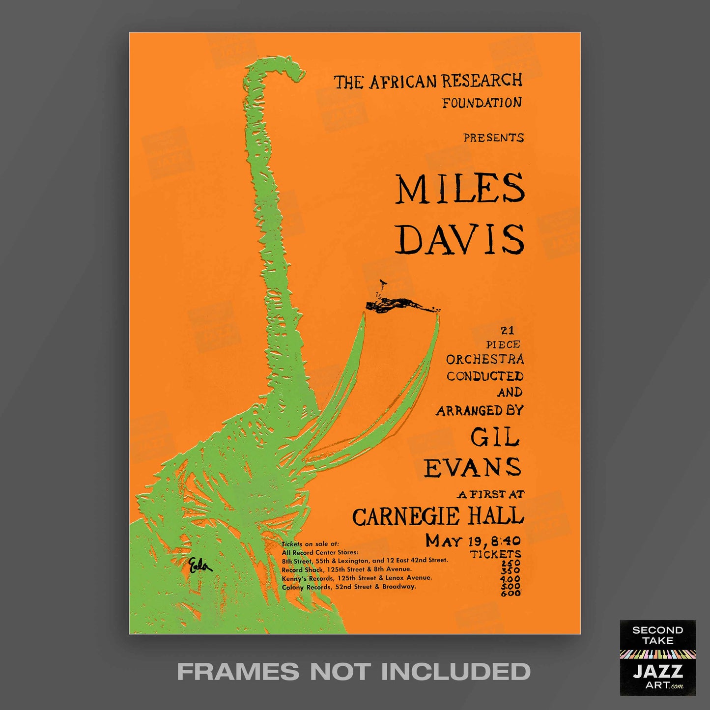 Miles Davis - Gil Evans jazz poster - At Carnegie Hall - 1961