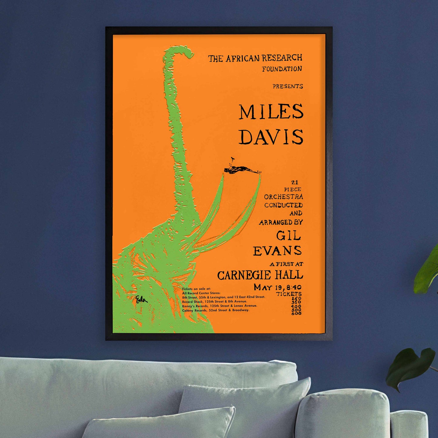 Miles Davis - Gil Evans jazz poster - At Carnegie Hall - 1961