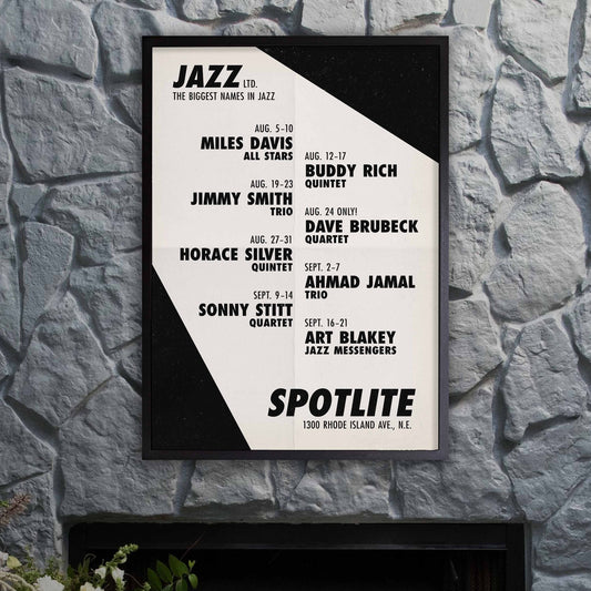 Miles Davis - Ahmad Jamal jazz poster - Live at the Spotlite - 1958