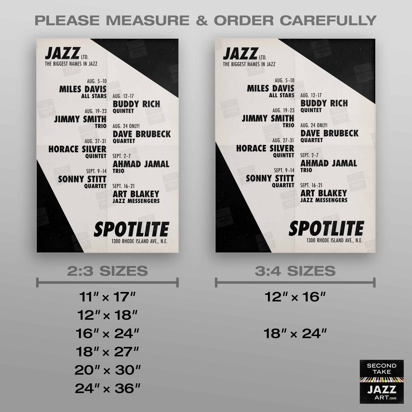 Ahmad Jamal - Miles Davis jazz poster - Live at the Spotlite - 1958