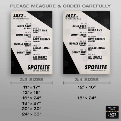 Ahmad Jamal - Miles Davis jazz poster - Live at the Spotlite - 1958