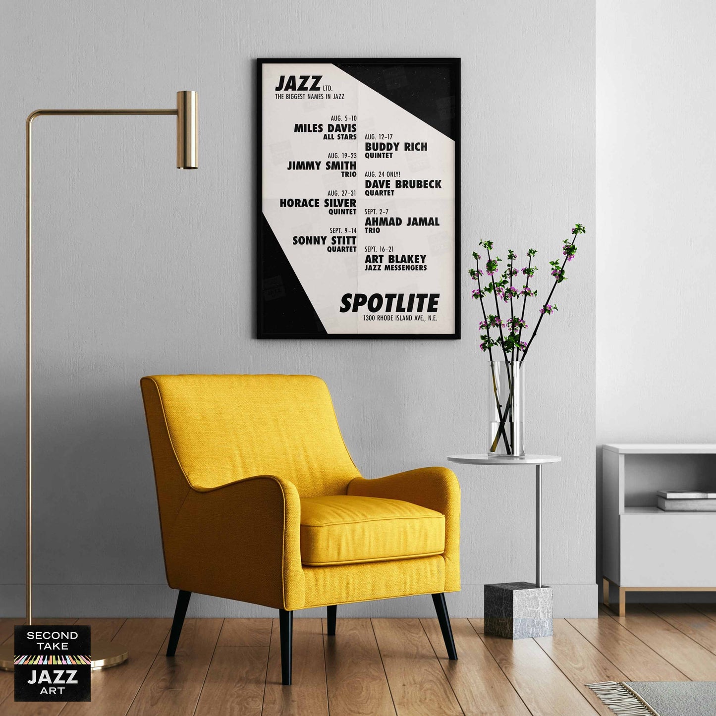 Ahmad Jamal - Miles Davis jazz poster - Live at the Spotlite - 1958