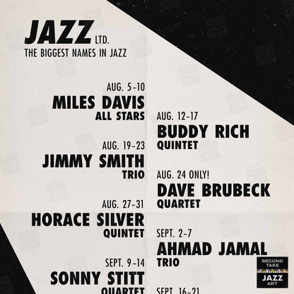 Ahmad Jamal - Miles Davis jazz poster - Live at the Spotlite - 1958
