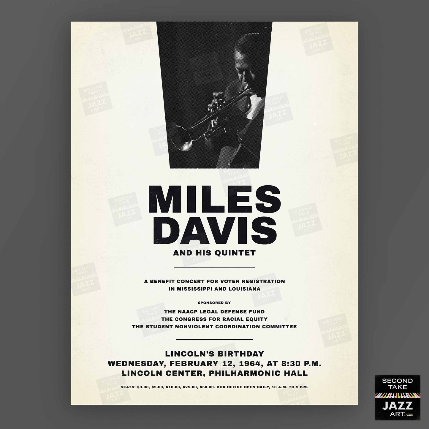 Miles Davis - My Funny Valentine - Four & More jazz poster - Lincoln Center - 1964