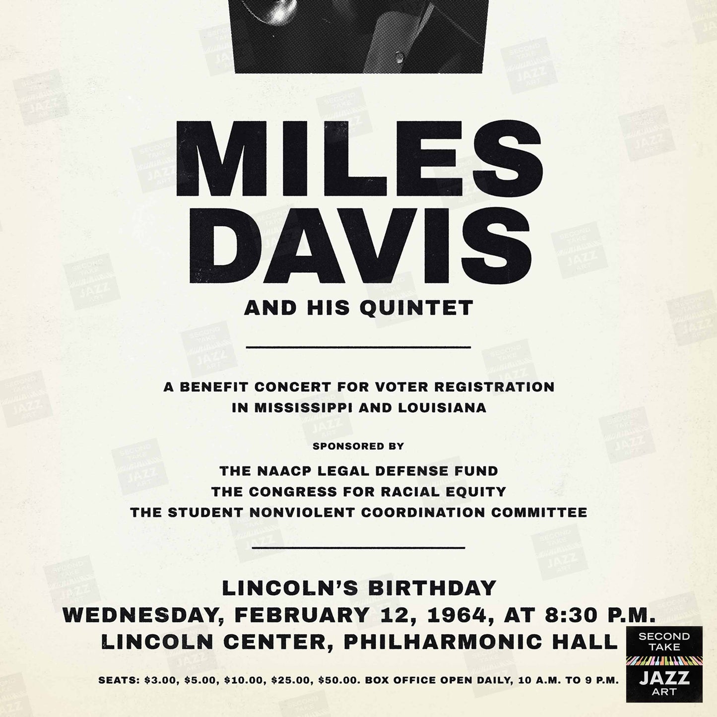 Miles Davis - My Funny Valentine - Four & More jazz poster - Lincoln Center - 1964