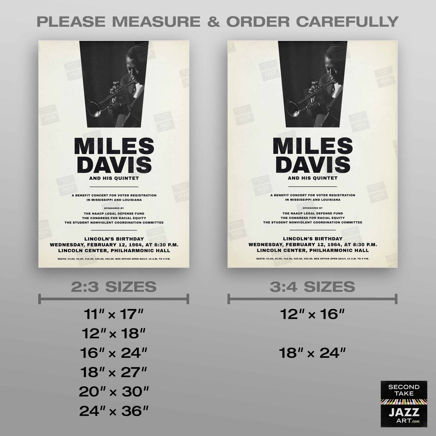 Miles Davis - My Funny Valentine - Four & More jazz poster - Lincoln Center - 1964