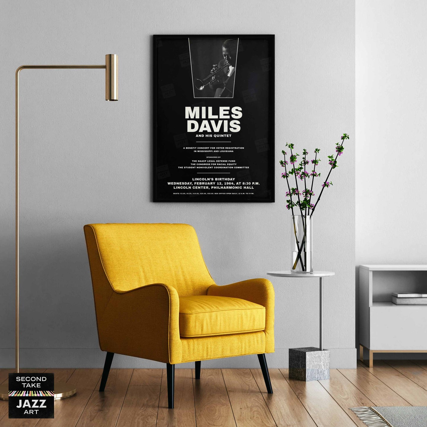 Miles Davis - My Funny Valentine - Four & More jazz poster - Lincoln Center - 1964 (black variant)