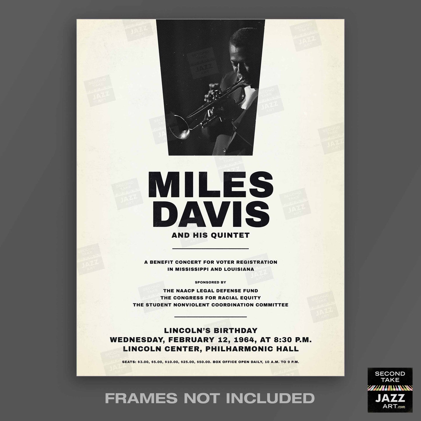Miles Davis - My Funny Valentine - Four & More jazz poster - Lincoln Center - 1964
