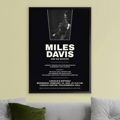 Miles Davis - My Funny Valentine - Four & More jazz poster - Lincoln Center - 1964 (black variant)