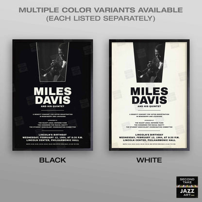 Miles Davis - My Funny Valentine - Four & More jazz poster - Lincoln Center - 1964 (black variant)