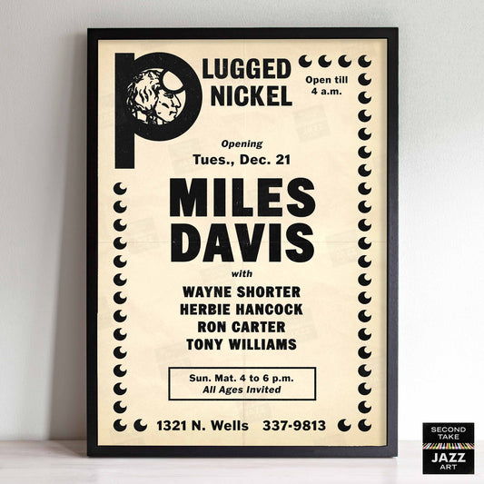 Miles Davis jazz poster - Live at the Plugged Nickel - Chicago - 1965