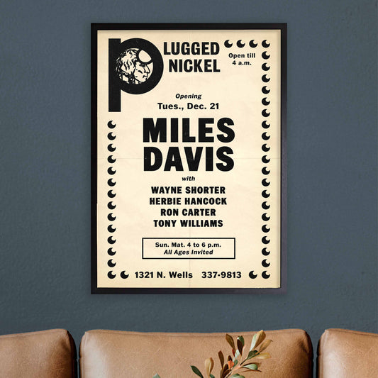 Miles Davis jazz poster - Live at the Plugged Nickel - Chicago - 1965