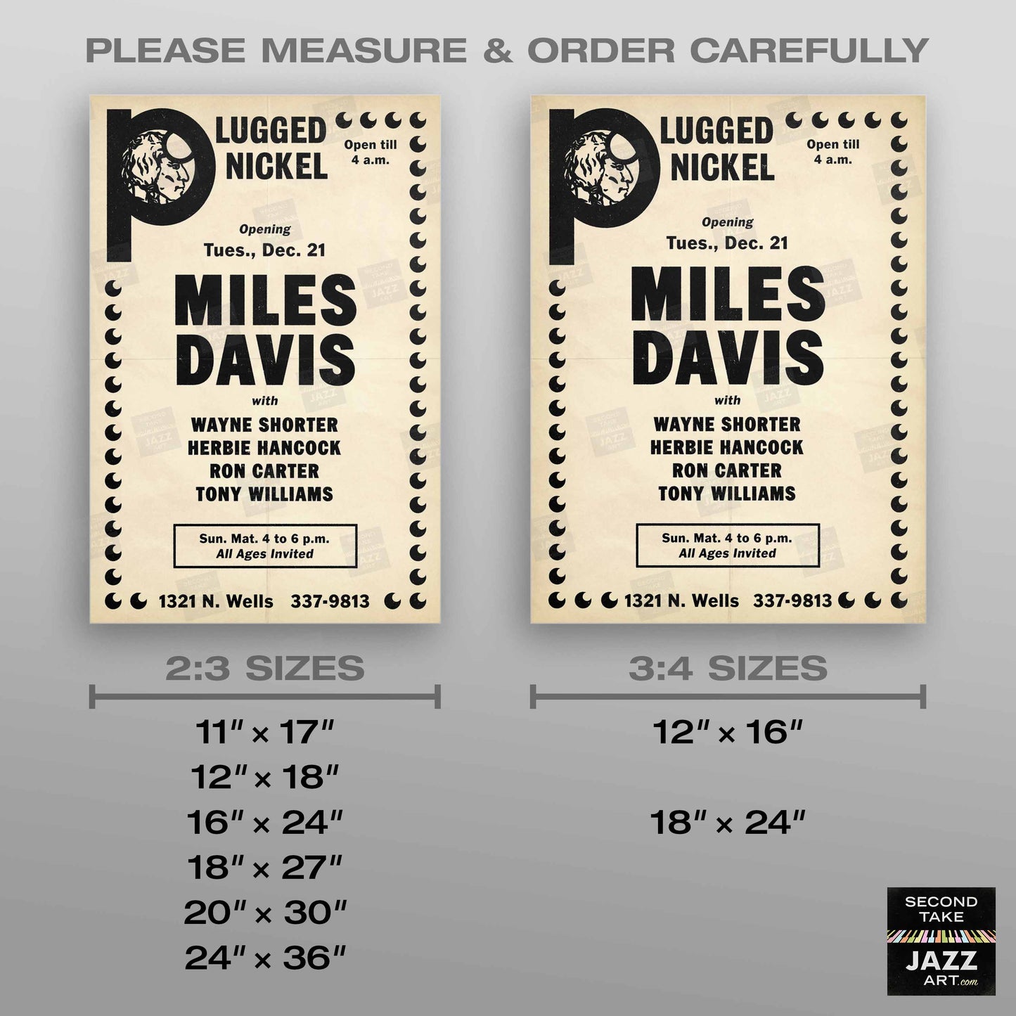 Miles Davis jazz poster - Live at the Plugged Nickel - Chicago - 1965