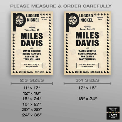 Miles Davis jazz poster - Live at the Plugged Nickel - Chicago - 1965