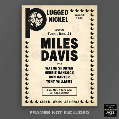 Miles Davis jazz poster - Live at the Plugged Nickel - Chicago - 1965