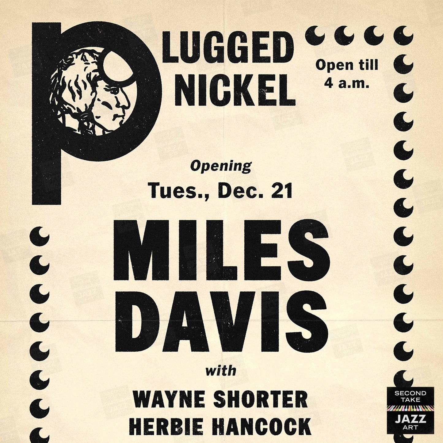 Miles Davis jazz poster - Live at the Plugged Nickel - Chicago - 1965