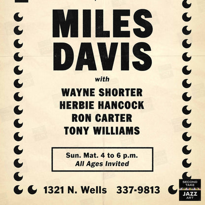 Miles Davis jazz poster - Live at the Plugged Nickel - Chicago - 1965