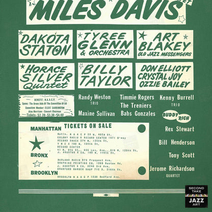 Miles Davis - Dakota Staton jazz poster - Jazz for Civil Rights - Hunter College - 1959
