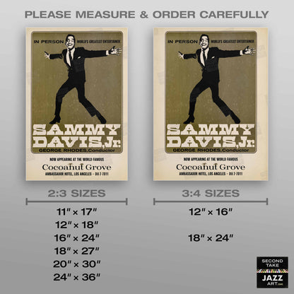 Sammy Davis, Jr. jazz poster - At the Cocoanut Grove - Los Angeles - 1962