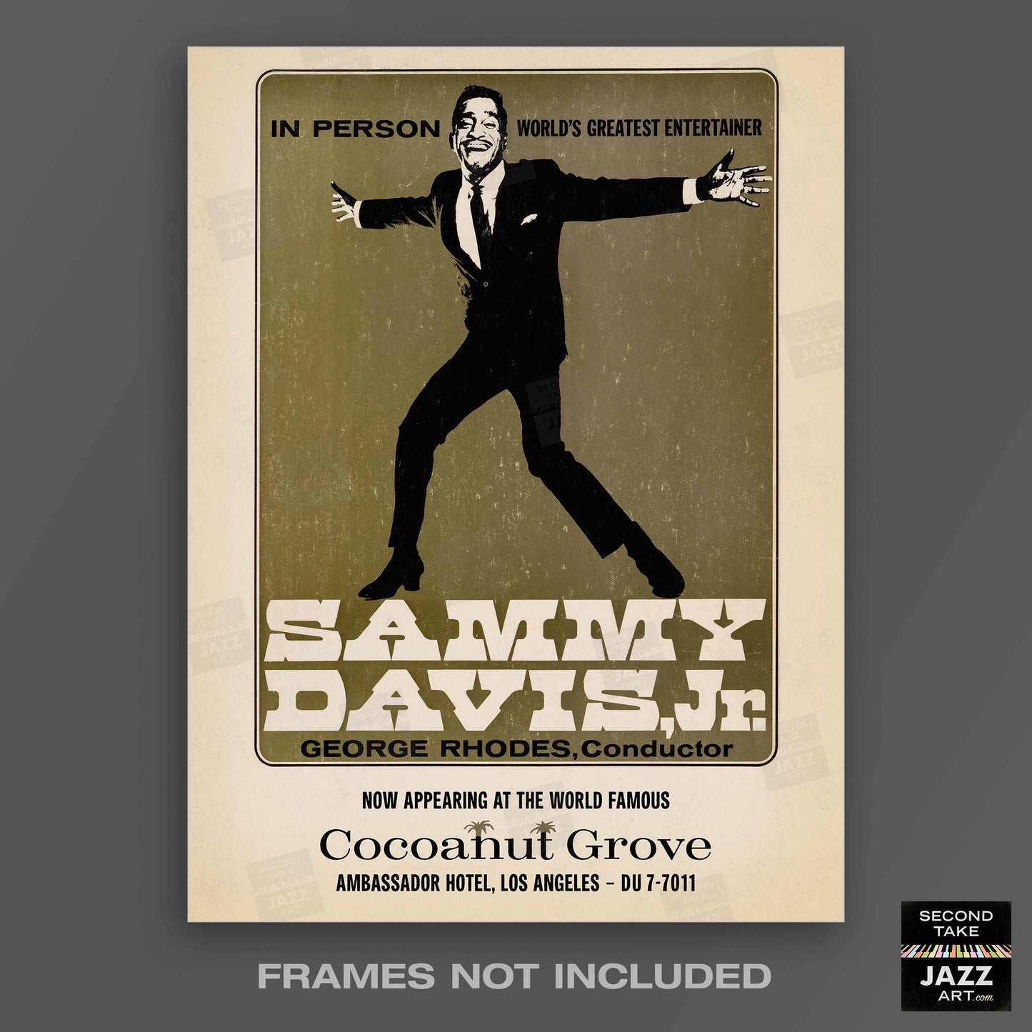 Sammy Davis, Jr. jazz poster - At the Cocoanut Grove - Los Angeles - 1962
