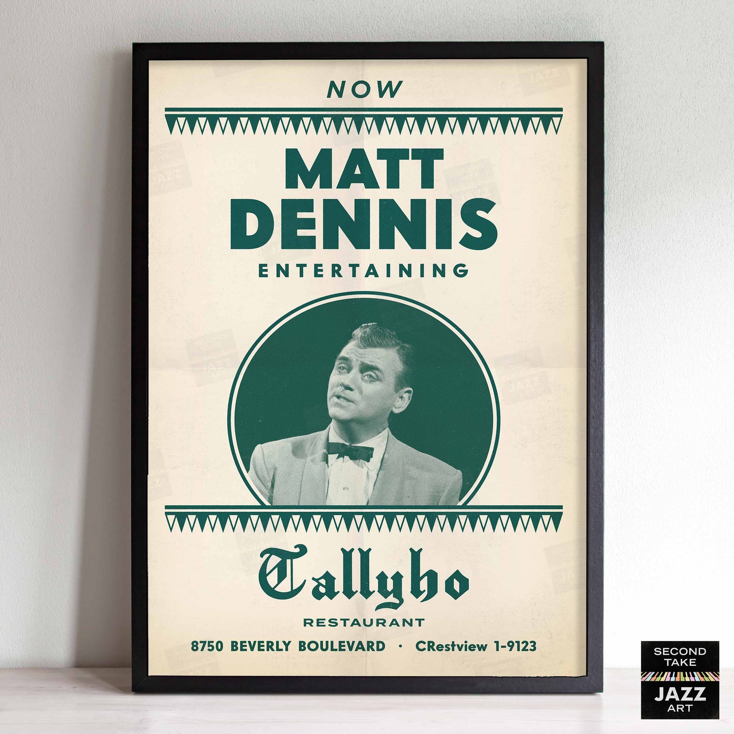 Matt Dennis jazz poster - Plays and Sings at the Tallyho - West Hollywood - 1953