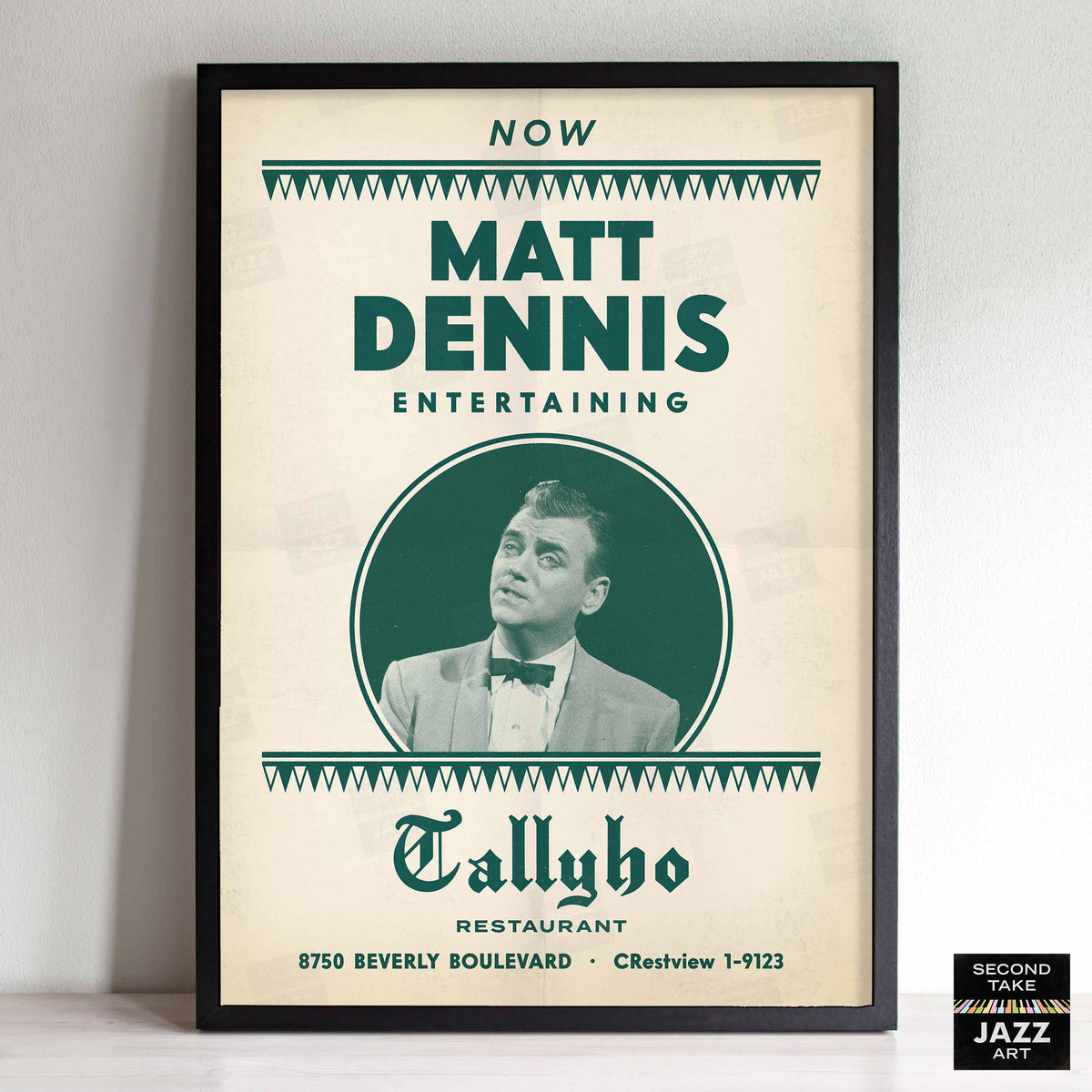 Matt Dennis jazz poster - Plays and Sings at the Tallyho - West Hollywood - 1953