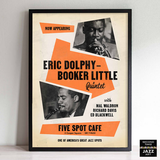 Eric Dolphy - Booker Little jazz poster - Five Spot Cafe - 1961