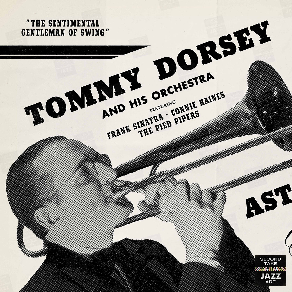 Tommy Dorsey - Frank Sinatra jazz poster - Astor Roof - 1940 (horizontal)