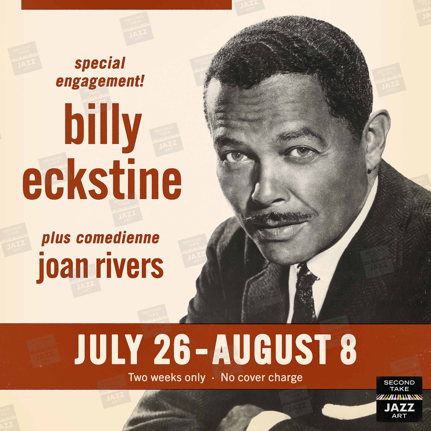 Billy Eckstine jazz poster - Mister Kelly's - Chicago - 1965