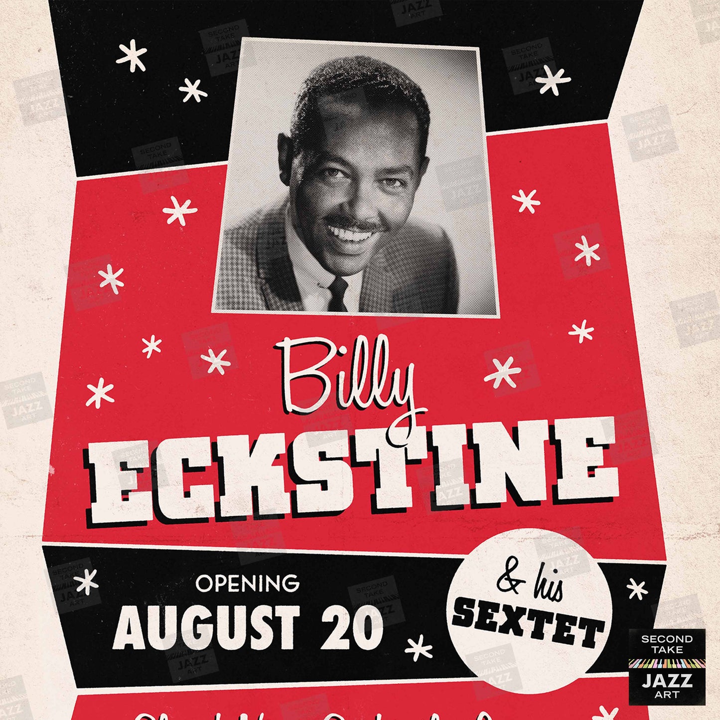 Billy Eckstine jazz poster - No Cover, No Minimum - Las Vegas - 1960