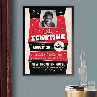 Billy Eckstine jazz poster - No Cover, No Minimum - Las Vegas - 1960