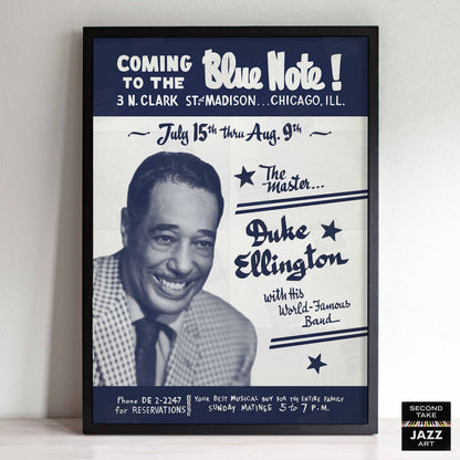 Duke Ellington jazz poster - Live at the Blue Note - Chicago - 1959