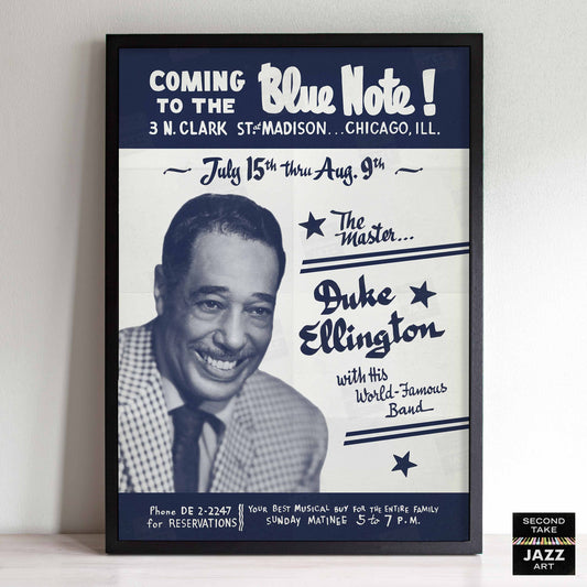 Duke Ellington jazz poster - Live at the Blue Note - Chicago - 1959