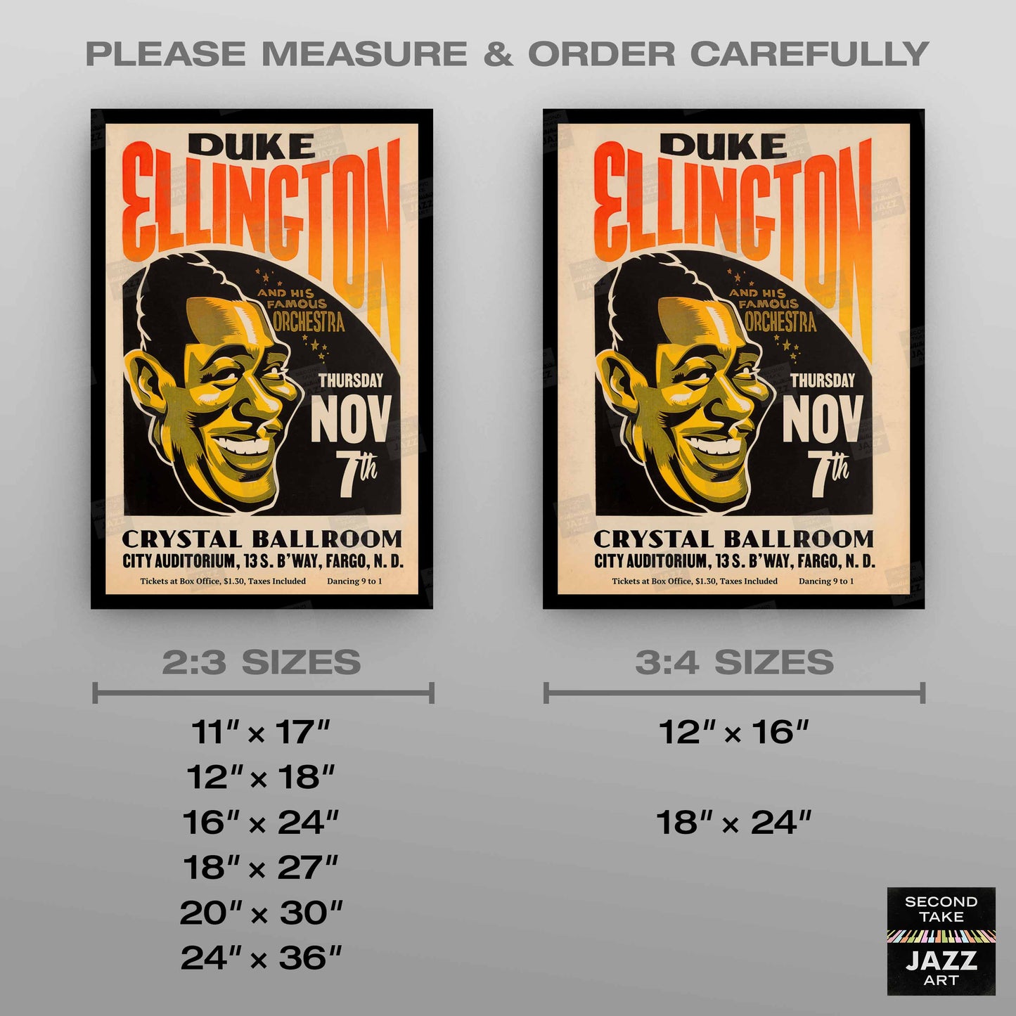 Duke Ellington Orchestra jazz poster - Fargo - 1940