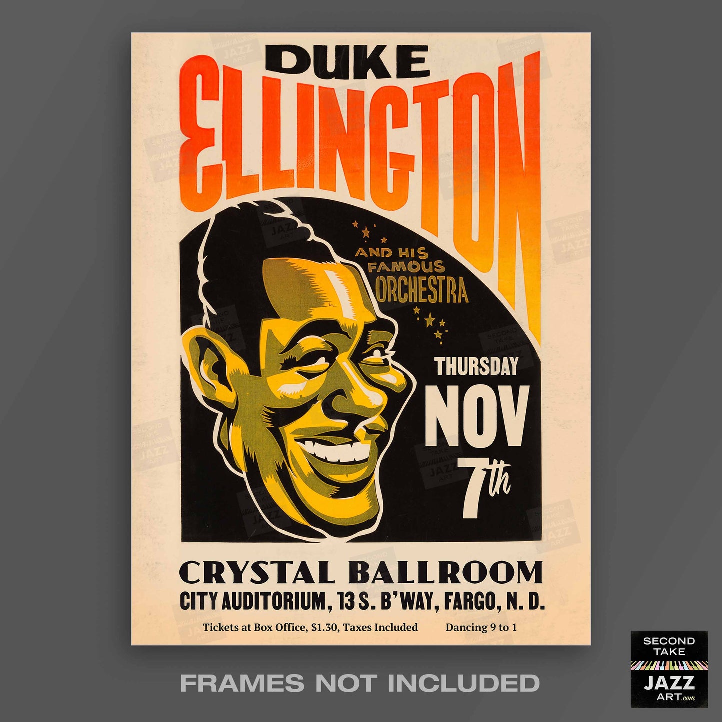 Duke Ellington Orchestra jazz poster - Fargo - 1940