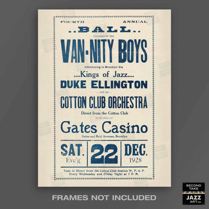 Duke Ellington jazz poster - Cotton Club - Gates Casino - 1928