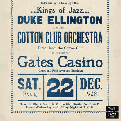 Duke Ellington jazz poster - Cotton Club - Gates Casino - 1928