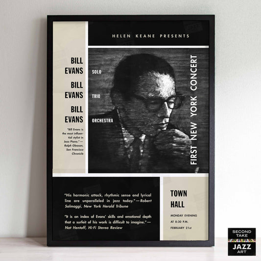 Bill Evans jazz poster - Town Hall - 1966