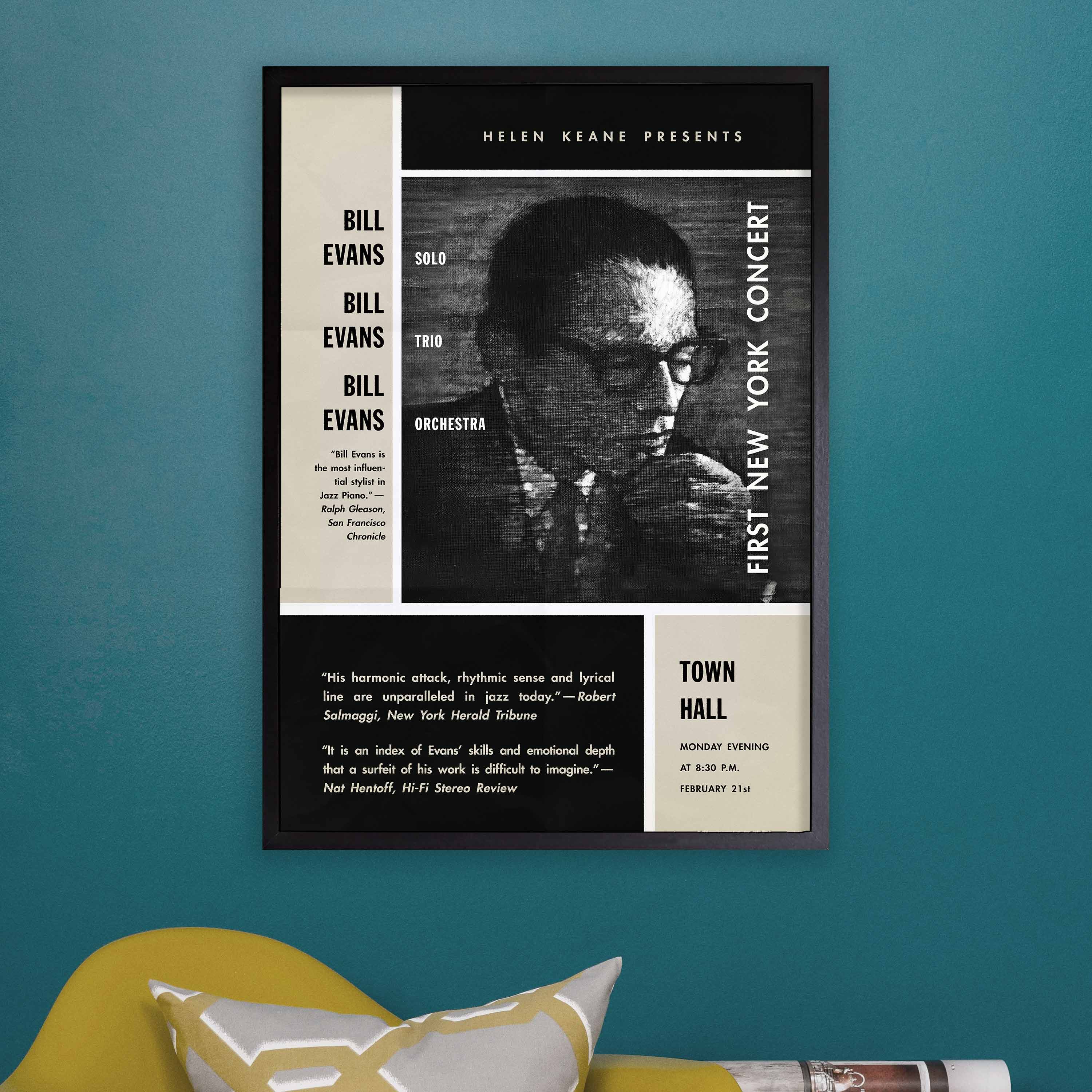 Bill Evans jazz poster - Town Hall - 1966 – SecondTakeJazzArt