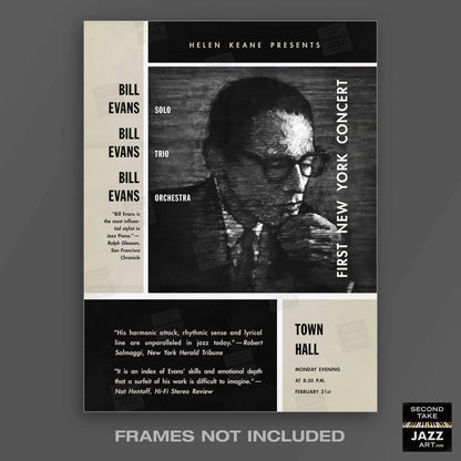 Bill Evans jazz poster - Town Hall - 1966