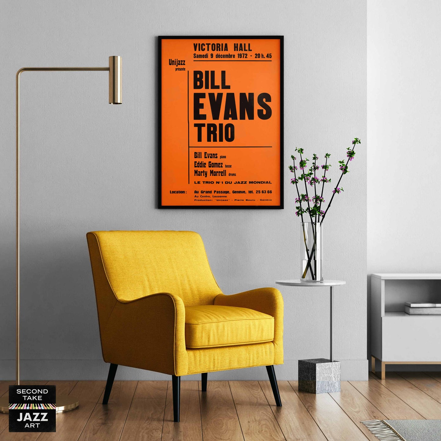 Bill Evans jazz poster - Victoria Hall - 1972