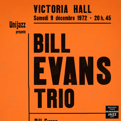 Bill Evans jazz poster - Victoria Hall - 1972