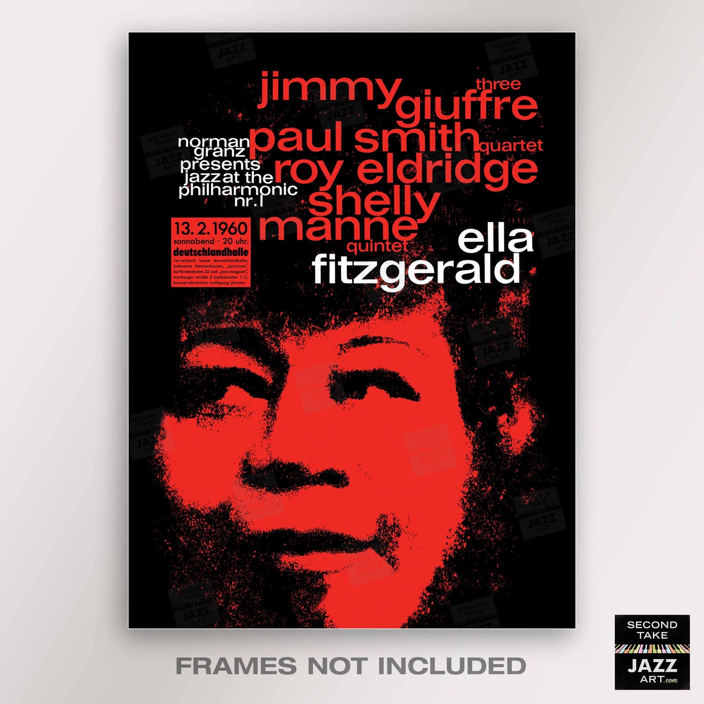 Ella Fitzgerald jazz poster - Ella in Berlin - Mack the Knife - 1960