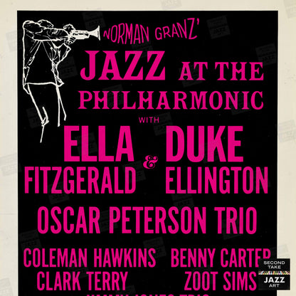 Ella Fitzgerald - Duke Ellington - Oscar Peterson jazz poster - Carnegie Hall - 1967