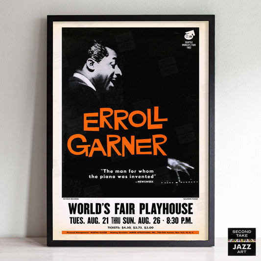 Erroll Garner jazz poster - One World Concert - Seattle World's Fair - 1962