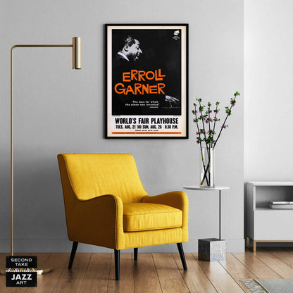 Erroll Garner jazz poster - One World Concert - Seattle World's Fair - 1962