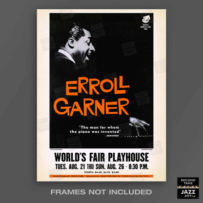 Erroll Garner jazz poster - One World Concert - Seattle World's Fair - 1962